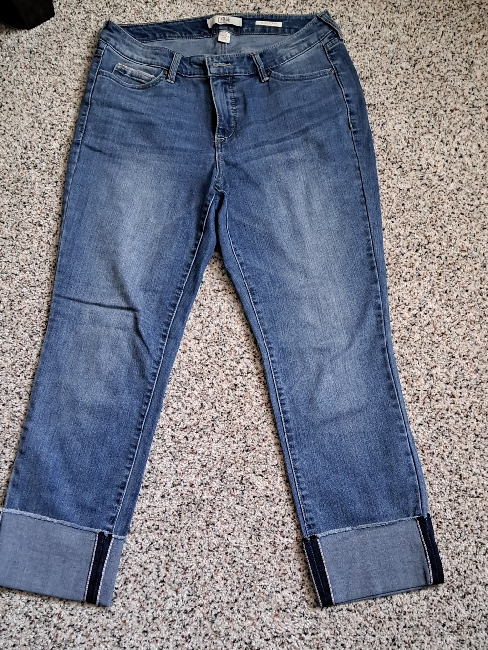 Cuffed Cropped Women's Blue Jeans